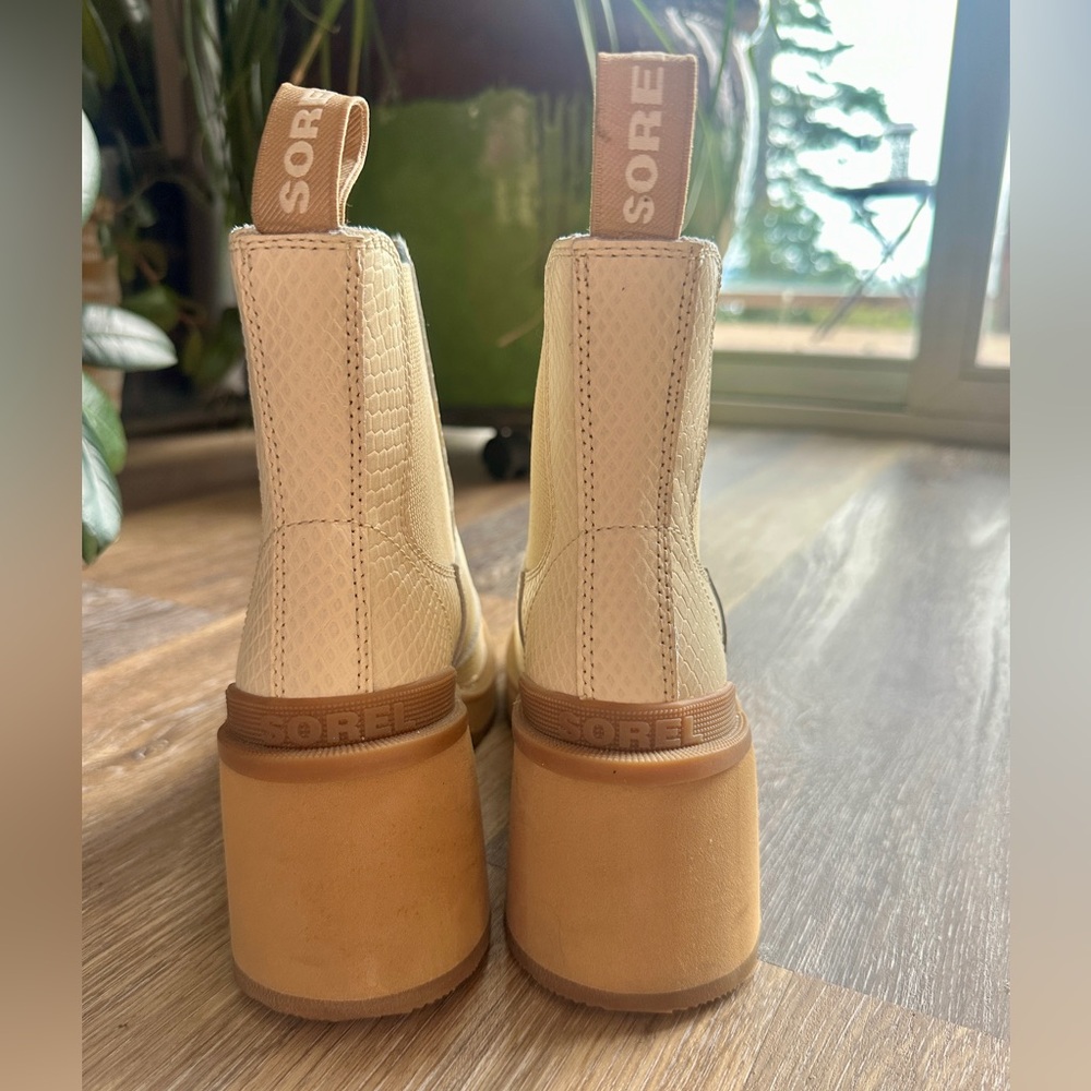 Sorel Cream and Tan Heeled Boots - Picture 10 of 13